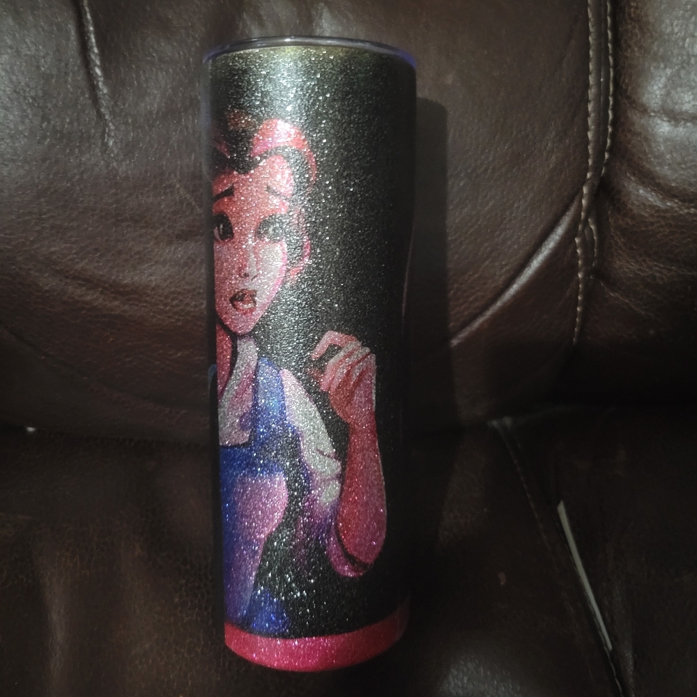 Glittery Beauty And The Beast 20oz Tumbler.